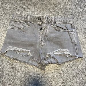 Free People Grey Denim Shorts